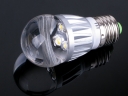 E27 3x1W White LED Crystal Round Energy-saving Lamp